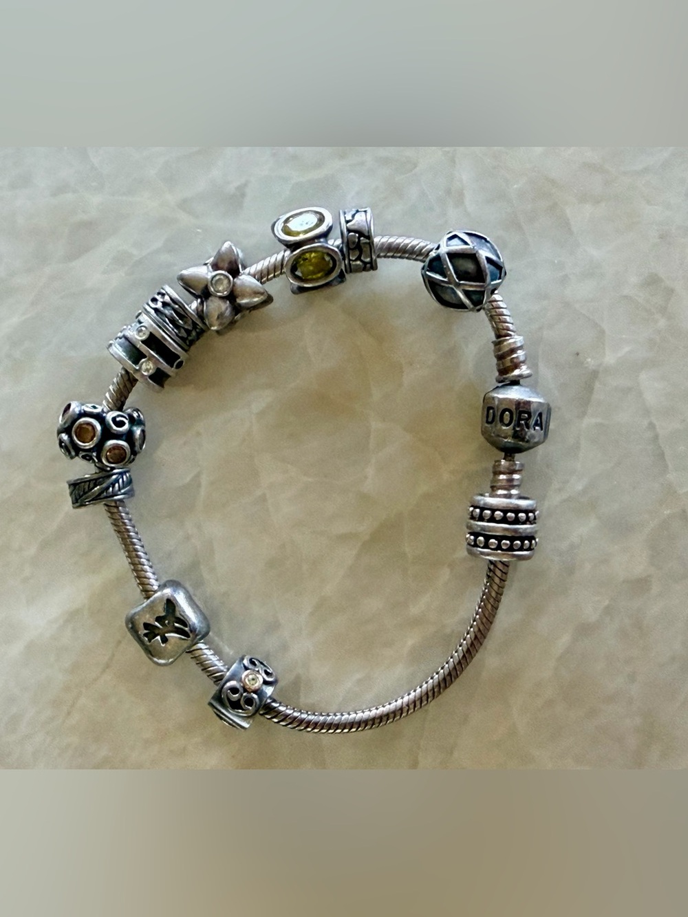 Pandora Sterling Silver Charm Bracelet with 11 Charms - Picture 3 of 4